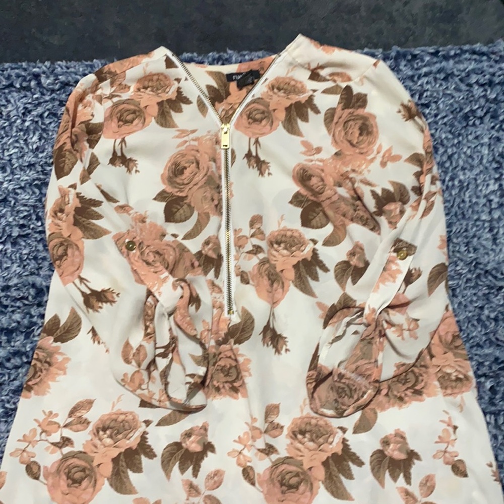Dusty rose patterned blouse